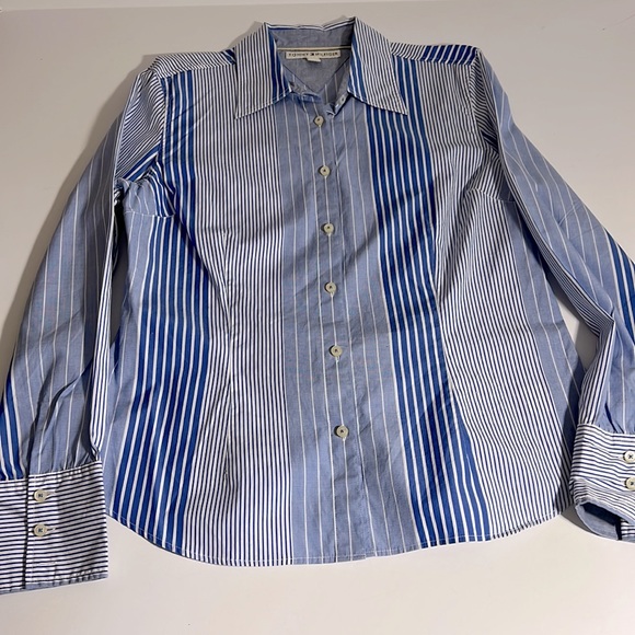 TOMMY HILFIGER || Women’s Striped Shirt. Sz. L - Picture 6 of 9